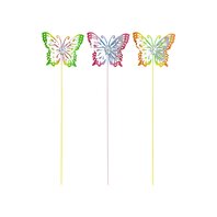 Decoratiune gradina Fluture metalic pe tarus, 3 modele, 17 x 2.5 x 61cm