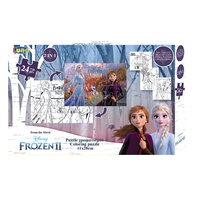 Puzzle de colorat cu 2 fete, 41X28cm, 24 piese 3 pagini de colorat, Frozen 2
