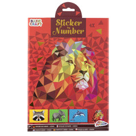 Stickere pe numere A4-4 planse: LEU, DELFIN, ELEFANT, RATON