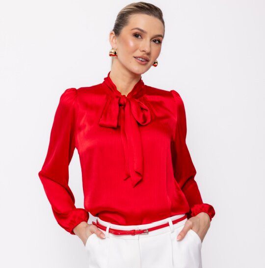 Bluza rosie cu funda