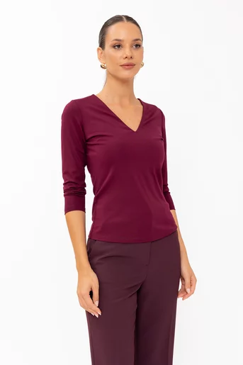 Bluză basic în anchior burgundy B4641