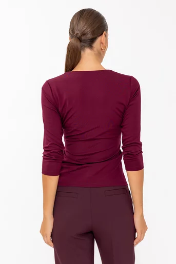 Bluză basic în anchior burgundy B4641