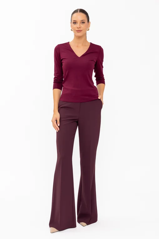 Bluză basic în anchior burgundy B4641 thumbnail picture - 