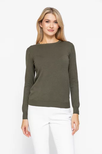 Bluză basic tricotată kaki BDP1007