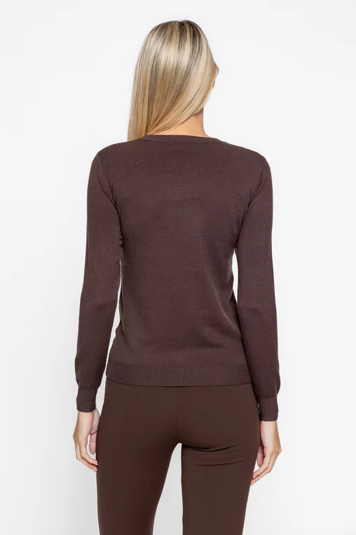 Bluză basic tricotată maro BDP1007 thumbnail picture - 
