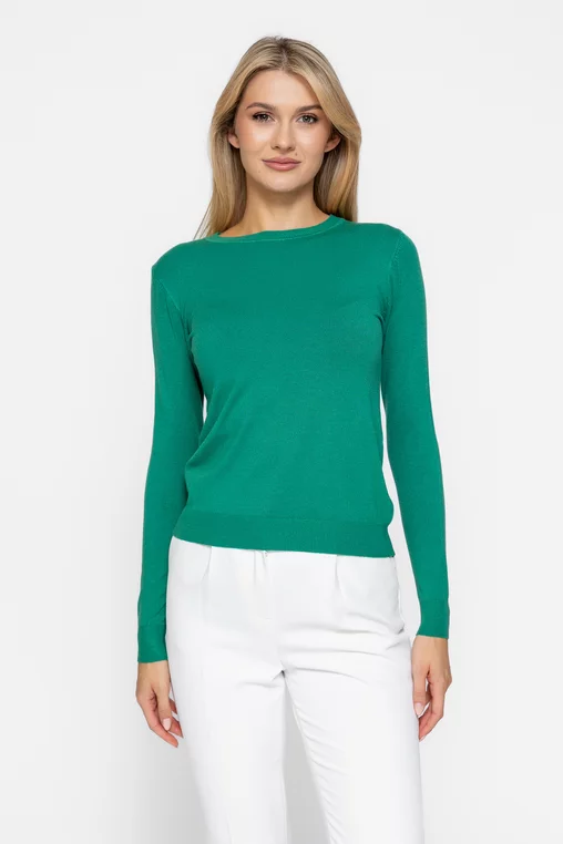 Bluză basic tricotată verde BDP1007 thumbnail picture - 