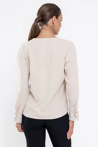 Bluză Caramel cu clape și nasturi  bej B4529