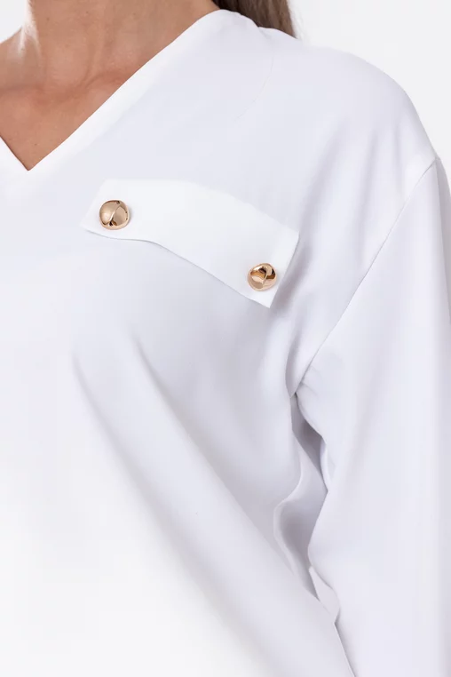 Bluză Caramel cu clape și nasturi  ivory B4529 thumbnail picture - 