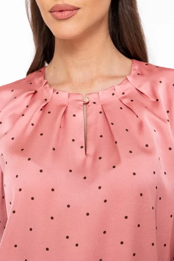 Bluză Caramel cu pliuri multiple roz B4601