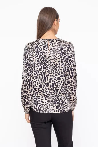 Bluză Caramel cu pliuri suprapuse bej B4602