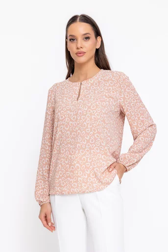 Bluză Caramel decolteu lacrimă bej B4607