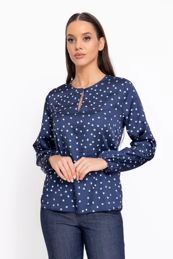 Bluză Caramel decolteu lacrimă bleumarin B4607