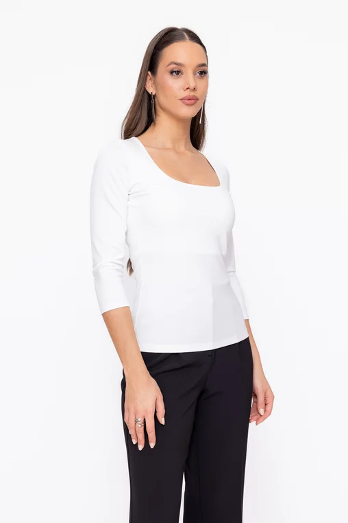 Bluză Caramel decolteu pătrat ivory B4604 thumbnail picture - 