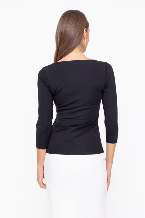 Bluză Caramel decolteu pătrat neagră B4604 thumbnail picture - 