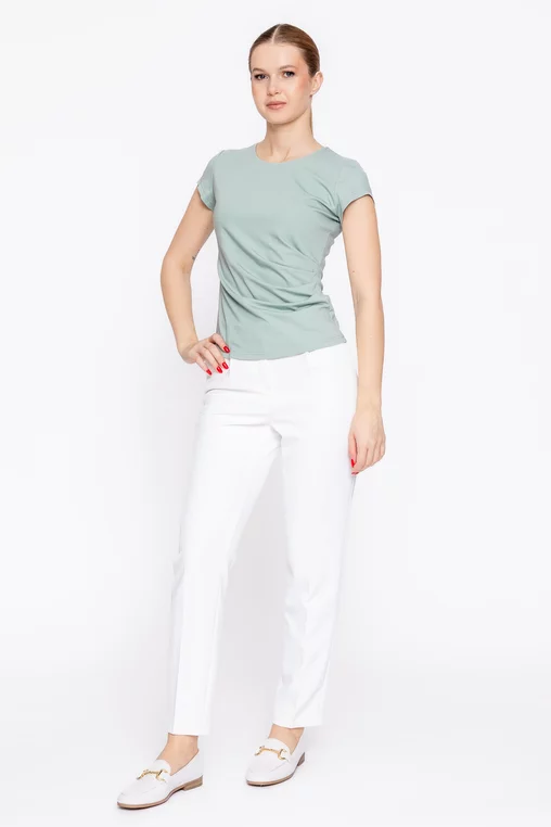 Bluză Caramel din tricot cu drapaj vernil B4625 thumbnail picture - 