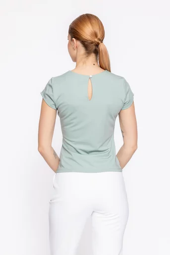 Bluză Caramel din tricot cu drapaj vernil B4625
