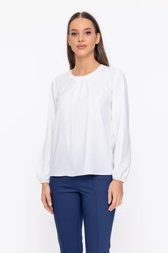 Bluză Caramel două pliuri ivory B4606