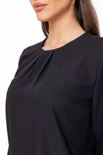 Bluză Caramel două pliuri neagră B4606