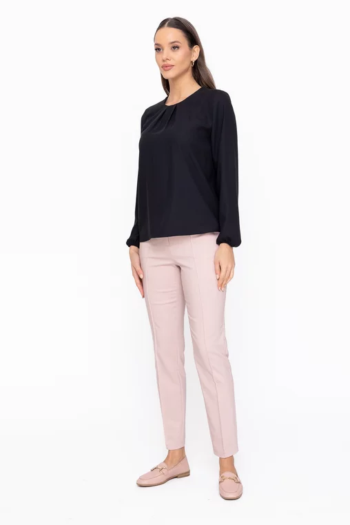 Bluză Caramel două pliuri neagră B4606 thumbnail picture - 