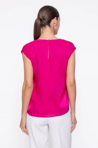 Bluză Caramel elegantă cu floare fucsia B4622