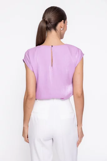 Bluză Caramel elegantă cu floare lila B4622