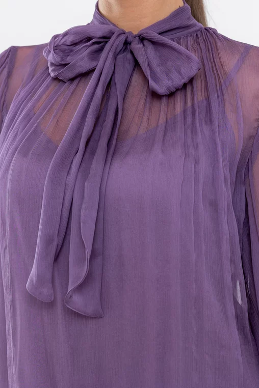 Bluză Caramel elegantă mătase naturală mov B4530 thumbnail picture - 