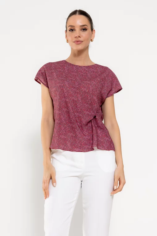 Bluză Caramel lejera cu nod mov B4612 thumbnail picture - 