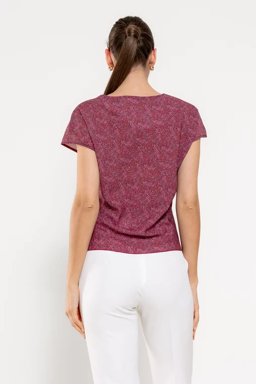 Bluză Caramel lejera cu nod mov B4612 thumbnail picture - 