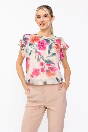 Bluză Caramel lejeră imprimeu floral multicolor  B4629