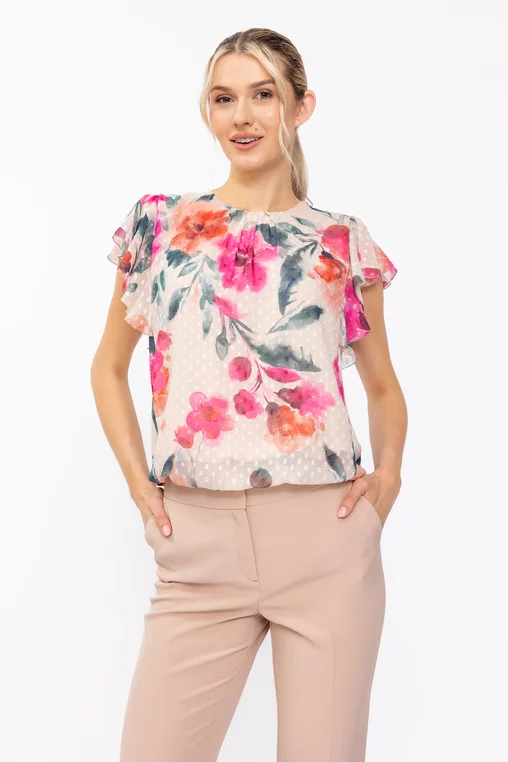 Bluză Caramel lejeră imprimeu floral multicolor  B4629 thumbnail picture - 