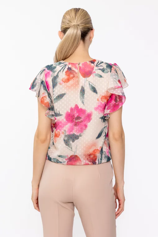 Bluză Caramel lejeră imprimeu floral multicolor  B4629 thumbnail picture - 