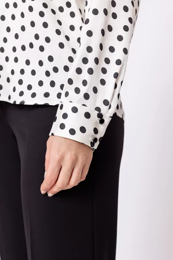 Bluză Caramel vâscoză imprimeu buline ivory B4608