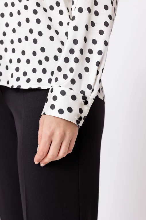 Bluză Caramel vâscoză imprimeu buline ivory B4608 thumbnail picture - 