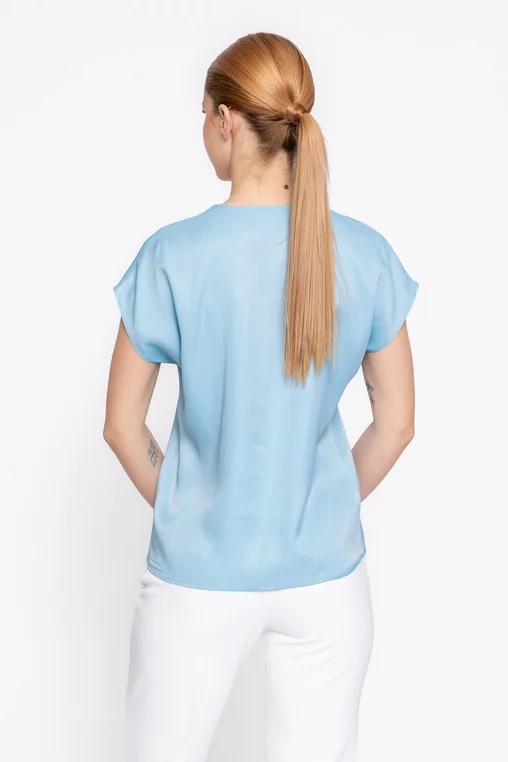 Bluza Caramel vâscoză satinată bleu B4624 thumbnail picture - 