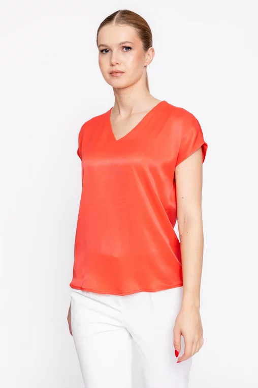 Bluza Caramel vâscoză satinată corai B4624 thumbnail picture - 