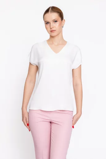 Bluza Caramel vâscoză satinată ivory B4624