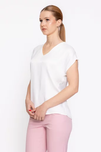 Bluza Caramel vâscoză satinată ivory B4624