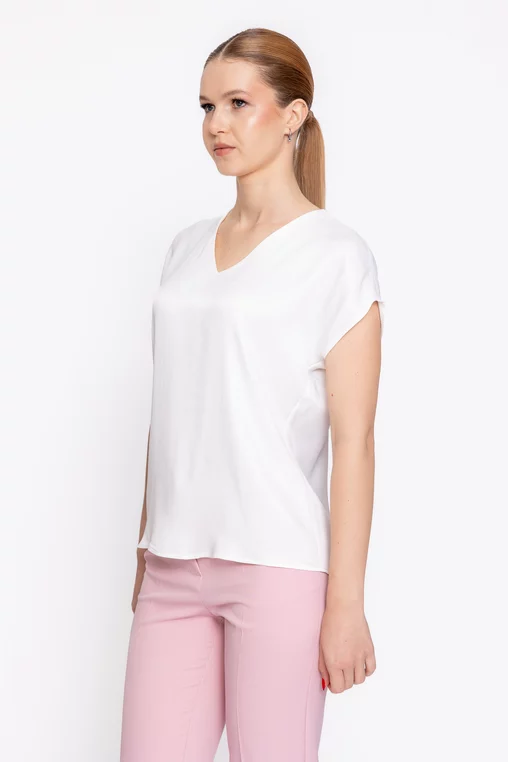 Bluza Caramel vâscoză satinată ivory B4624 thumbnail picture - 