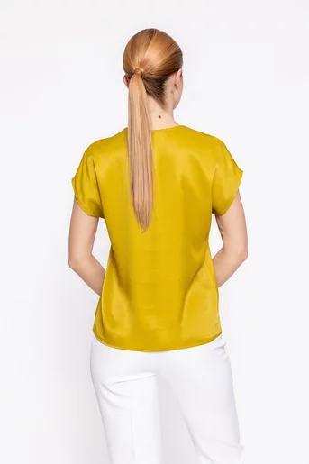 Bluza Caramel vâscoză satinată lime B4624