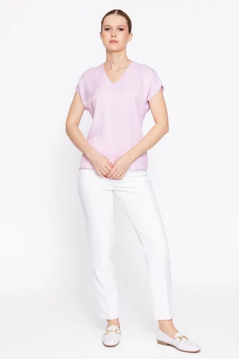 Bluza Caramel vâscoză satinată roz B4624