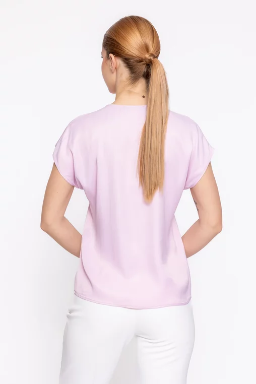 Bluza Caramel vâscoză satinată roz B4624 thumbnail picture - 