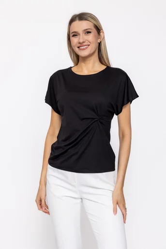 Bluză casual cu nod neagră BKC60506