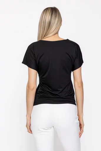 Bluză casual cu nod neagră BKC60506