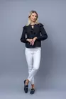 Bluza cu decupaj si volan asimetric neagra B4325 thumbnail picture - 