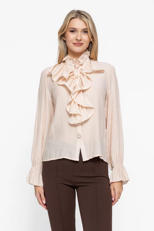 Bluză elegantă cu volane si nasturi perlă BLO1005 thumbnail picture - 