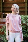 Bluza eleganta roz cu fir lucios si funda B4204 thumbnail picture - 