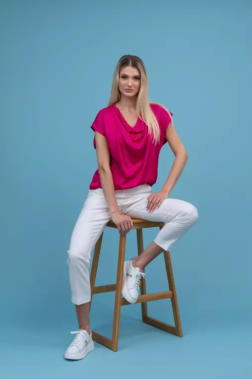 Bluza gat cazut fucsia M4311 big picture -