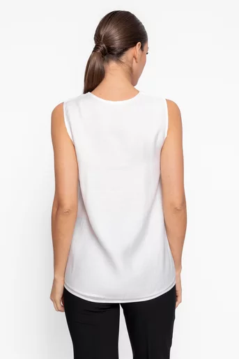 Bluză lejeră cu floare decorativă ivory BKC60202