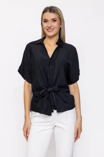Bluză lejeră cu fundă neagră BVI60503