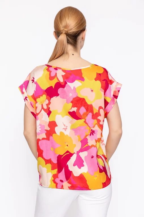 Bluză lejeră decolteu bărcuță fucsia BXJ60302 thumbnail picture - 